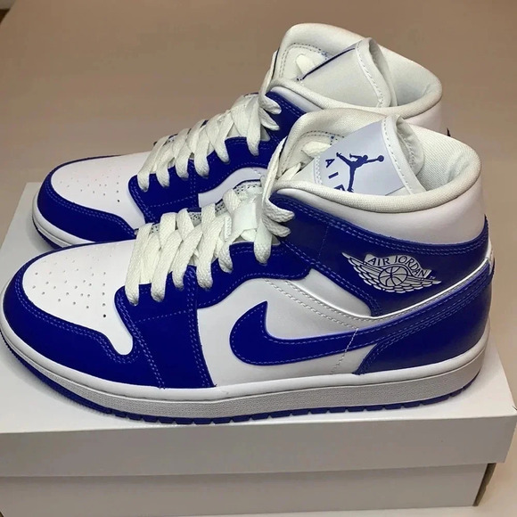 NWT Jordan 1 Mid Sneakers Kentucky Blue - Picture 2 of 10